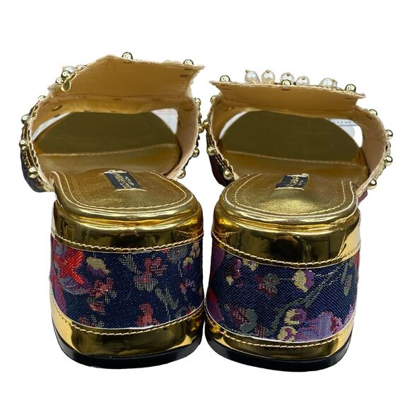 Dolce & Gabbana Women's Baroque Embellished Multicolor Sandals Pumps Size US 8 - Picture 8 of 13